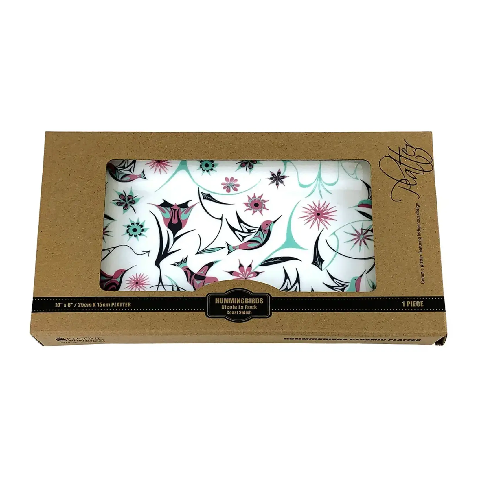 Native Northwest Rectangular Platter - Hummingbird by Nicole La Rock