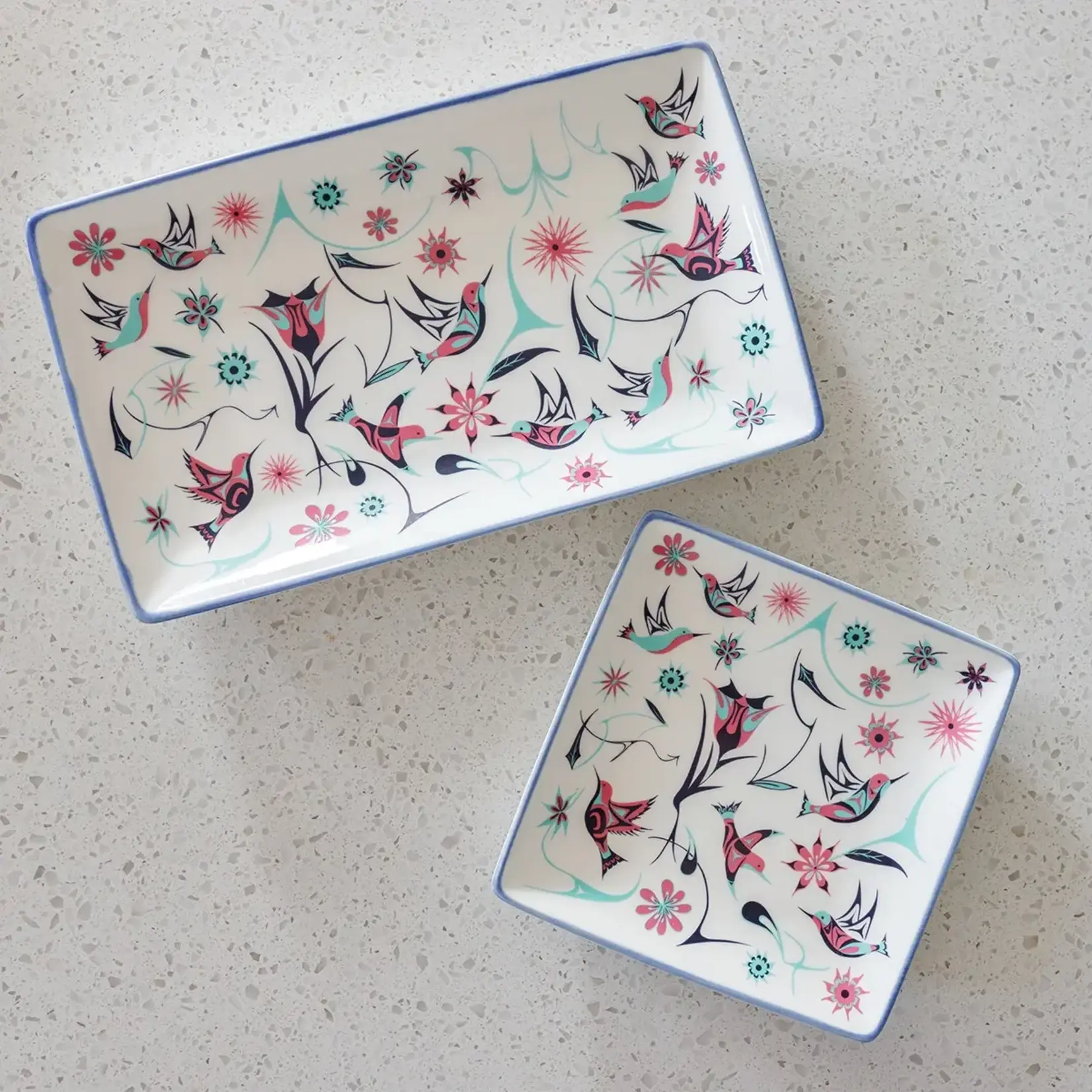 Native Northwest Rectangular Platter - Hummingbird by Nicole La Rock