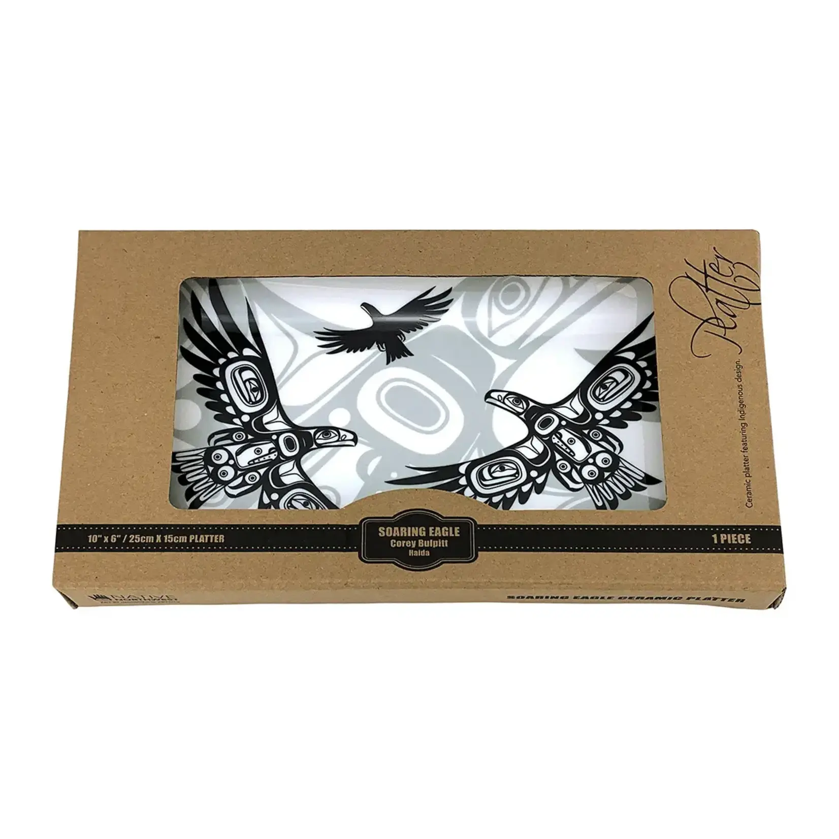 Native Northwest Rectangular Platter - Soaring Eagle by Corey Bulpitt