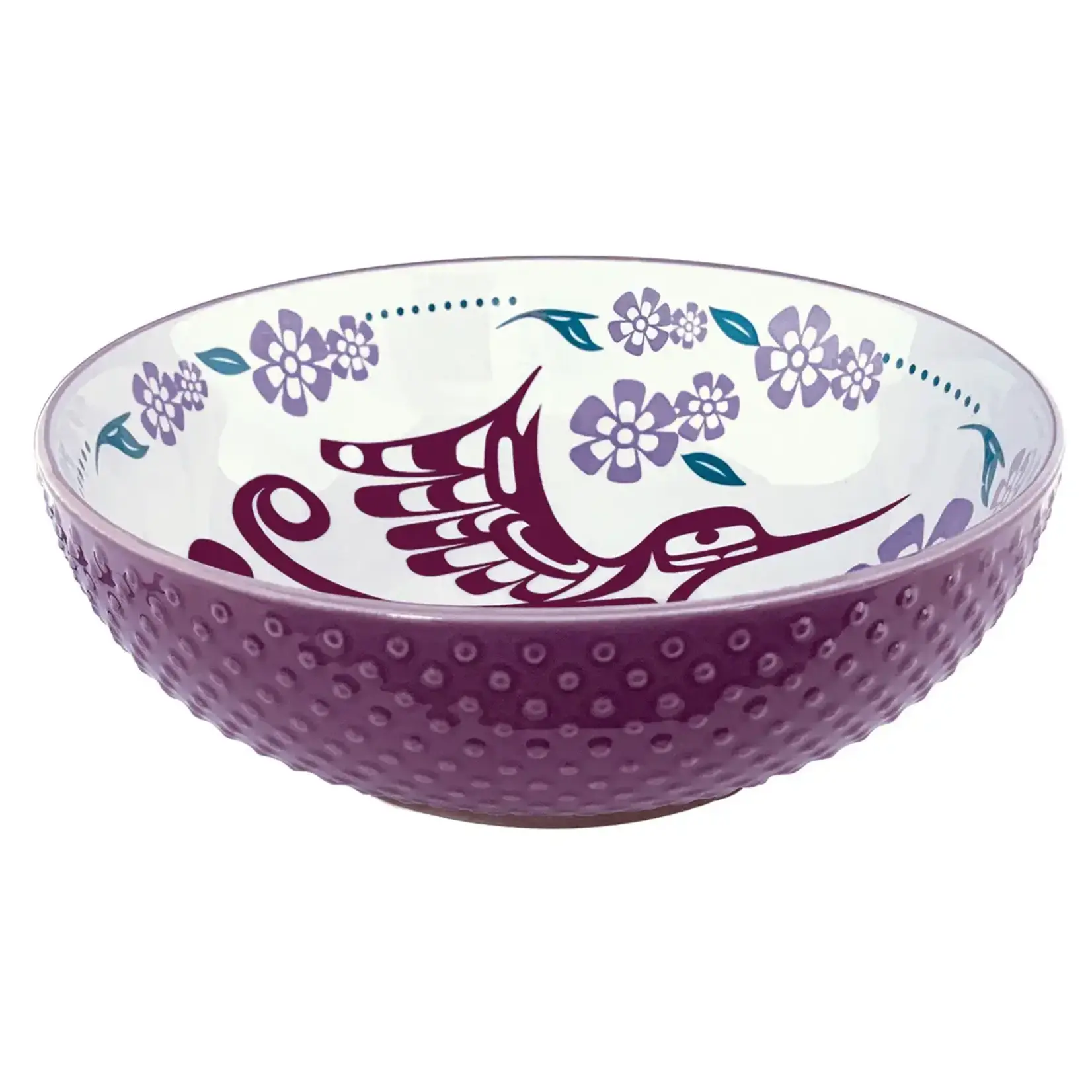 Native Northwest Porcelain Art Serving Bowl (Large) - Hummingbird by Francis Dick