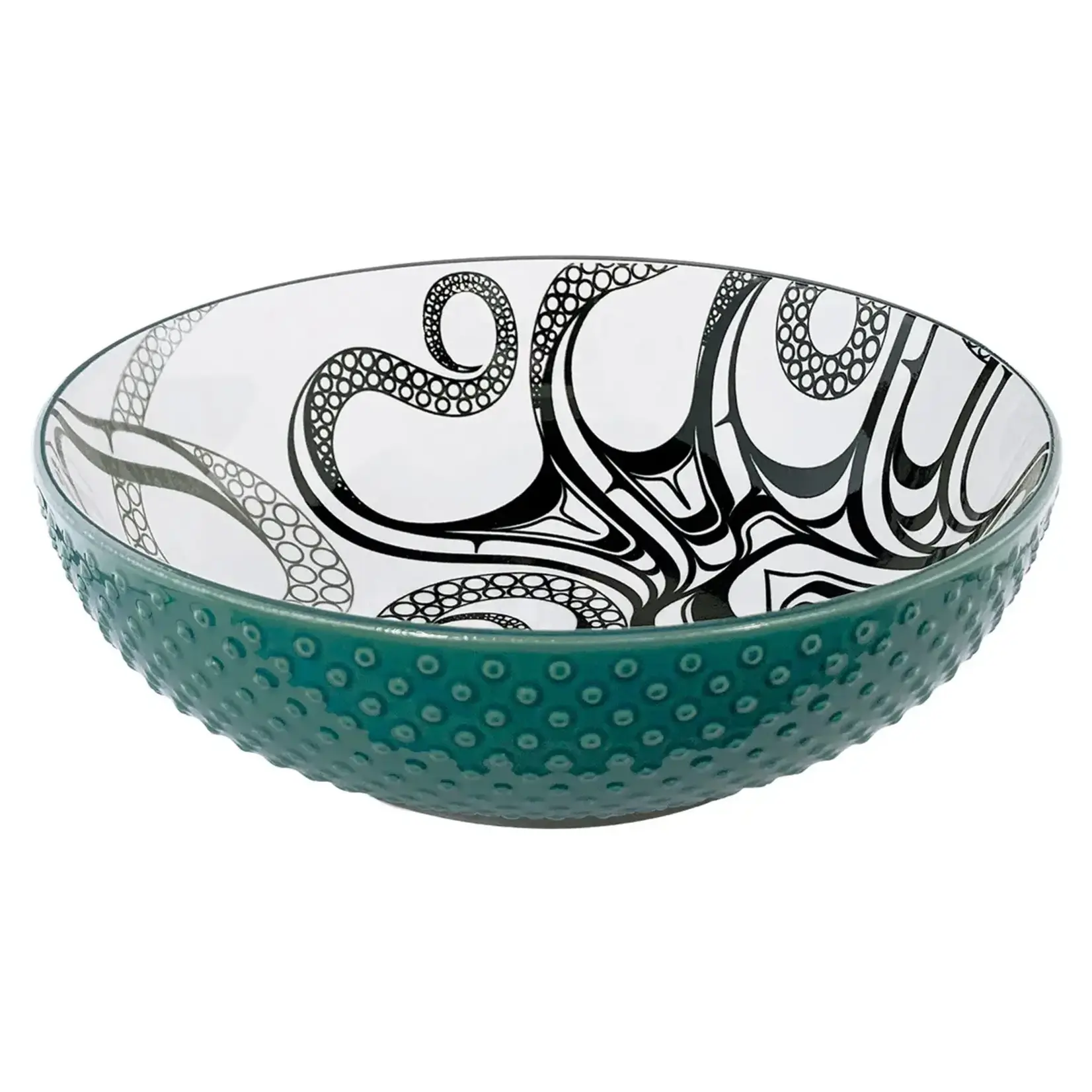 Native Northwest Porcelain Art Serving Bowl (Large)  - Octopus (Nuu) by Ernest Swanson