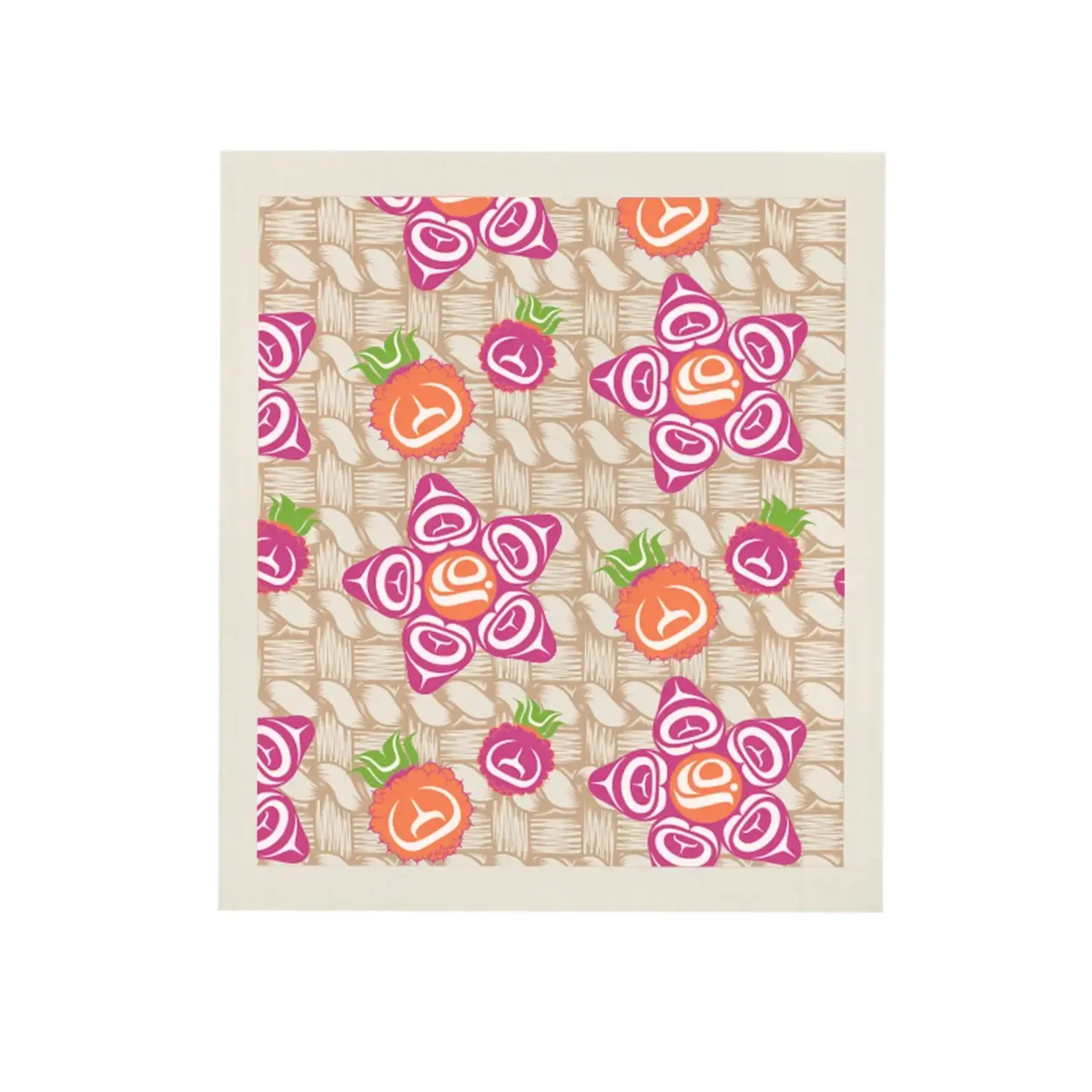 Native Northwest Eco Cloth - Salmon Berry by Yasakw (Shelly Samuels)