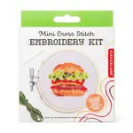 Kikkerland Burger Mini Cross Embroidery Kit