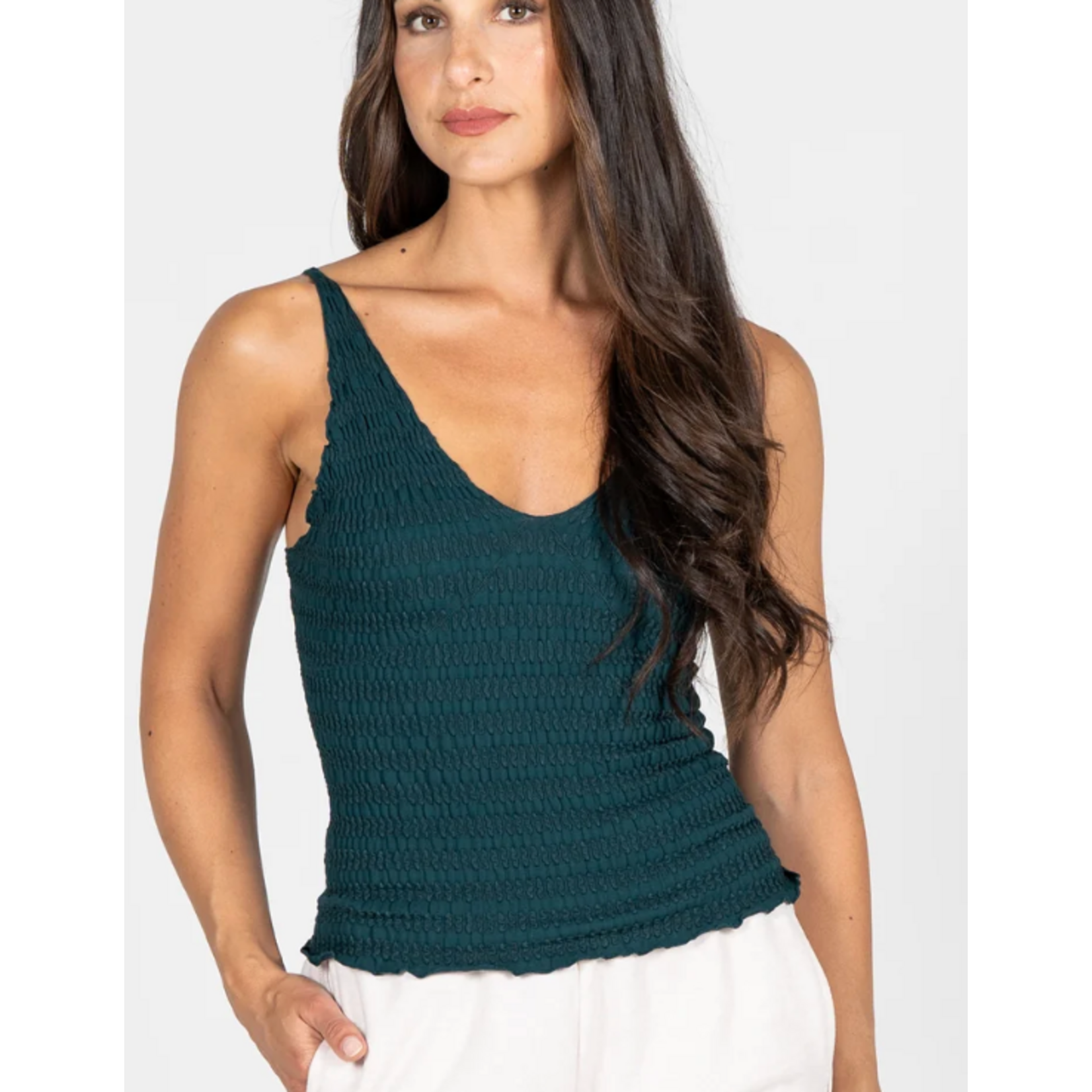 C'est Moi CEBT1116 - Seamless Smocked Puckered Cami