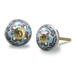 Ceramic Blue & Brown Decorative Knobs