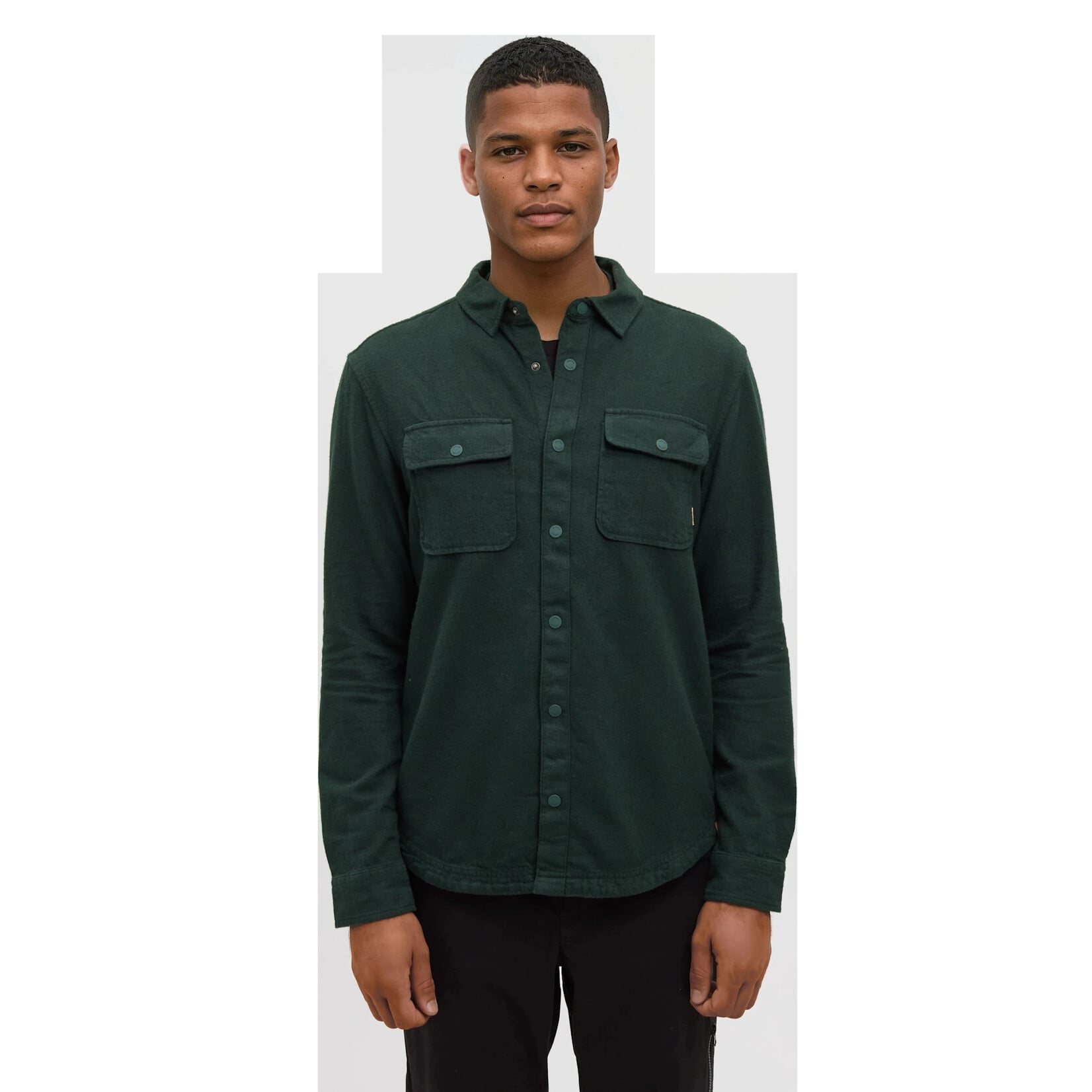 Tentree TCM4652-2012 - Men's Kapok Flannel Colville Shirt - Dark Forest Green