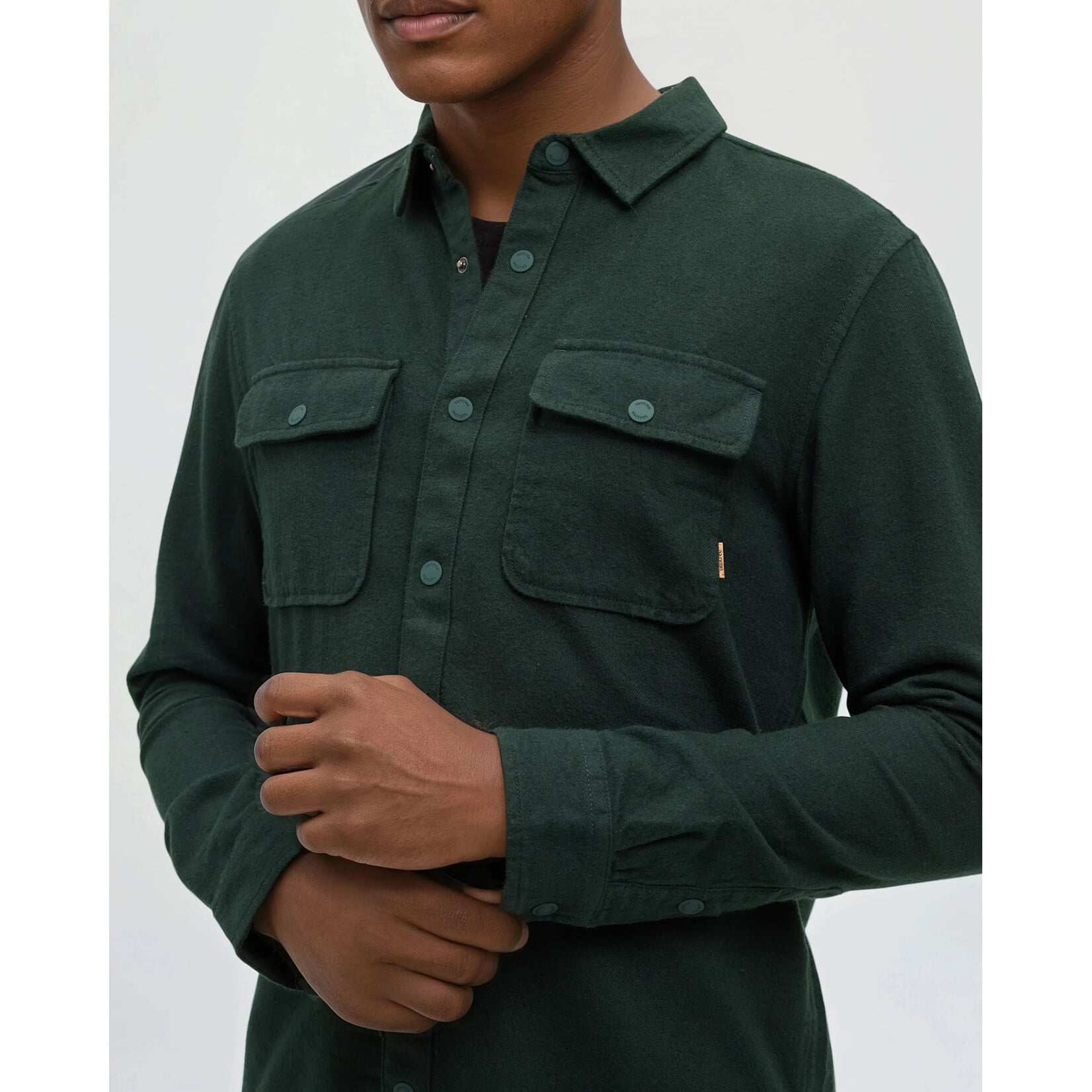 Tentree TCM4652-2012 - Men's Kapok Flannel Colville Shirt - Dark Forest Green