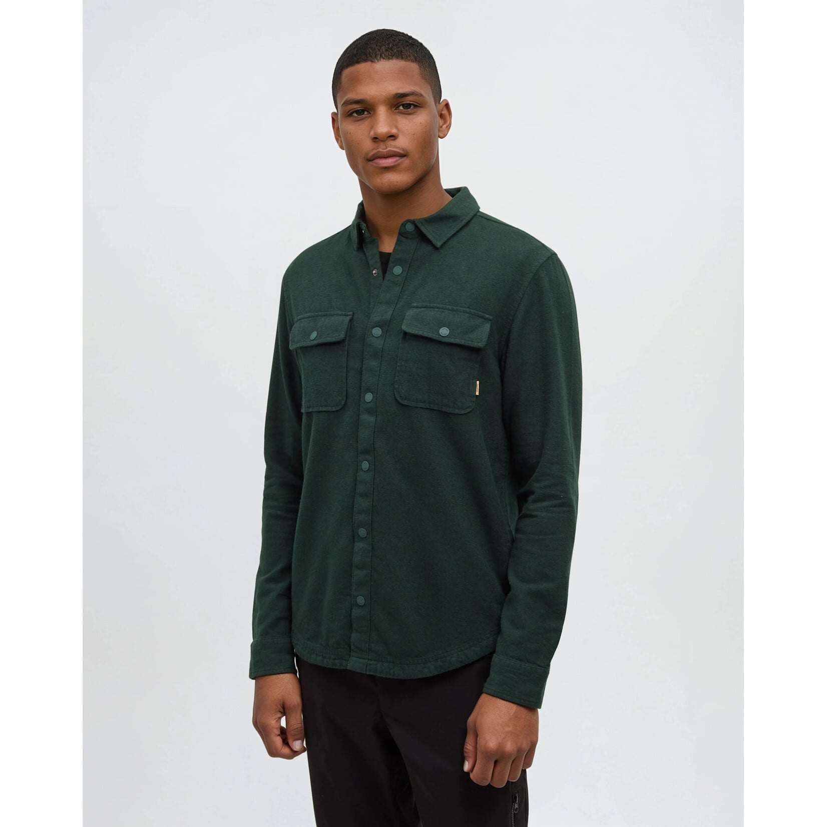 Tentree TCM4652-2012 - Men's Kapok Flannel Colville Shirt - Dark Forest Green