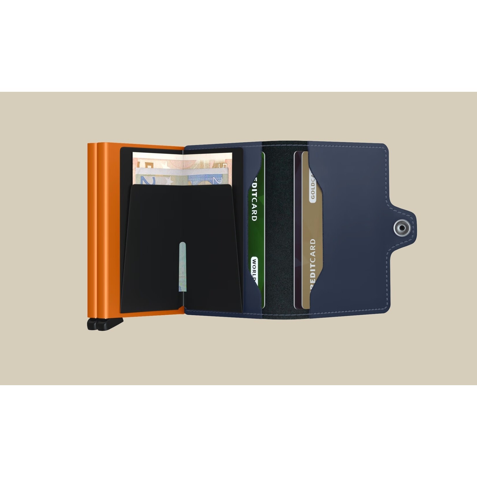 Twinwallet Matte - Nightblue/Orange