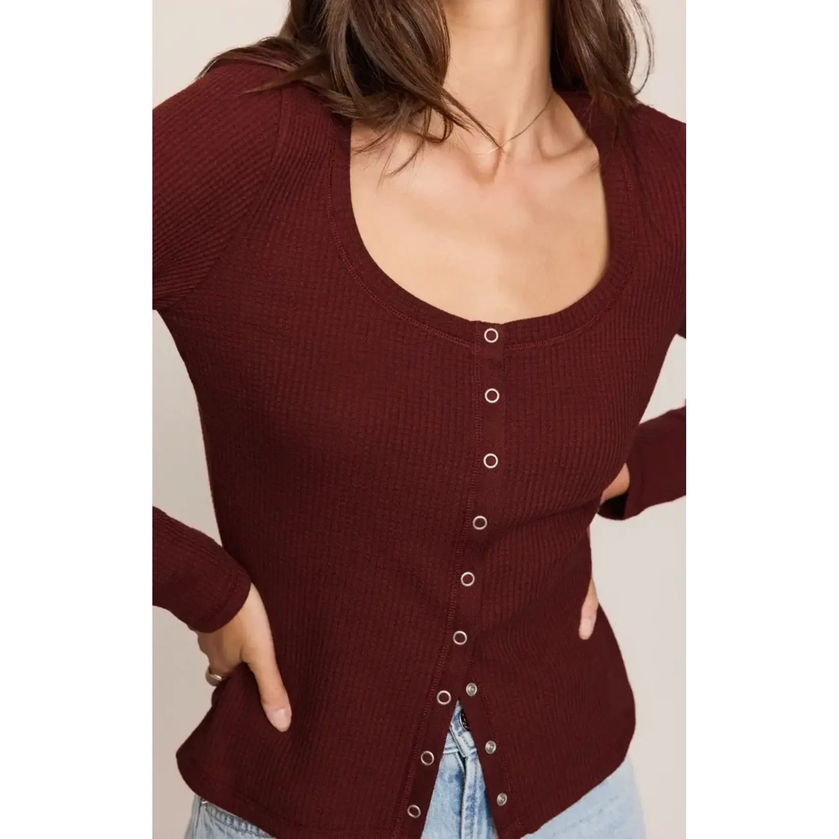Z Supply ZT263367 - Albany Waffle Button-Up Top