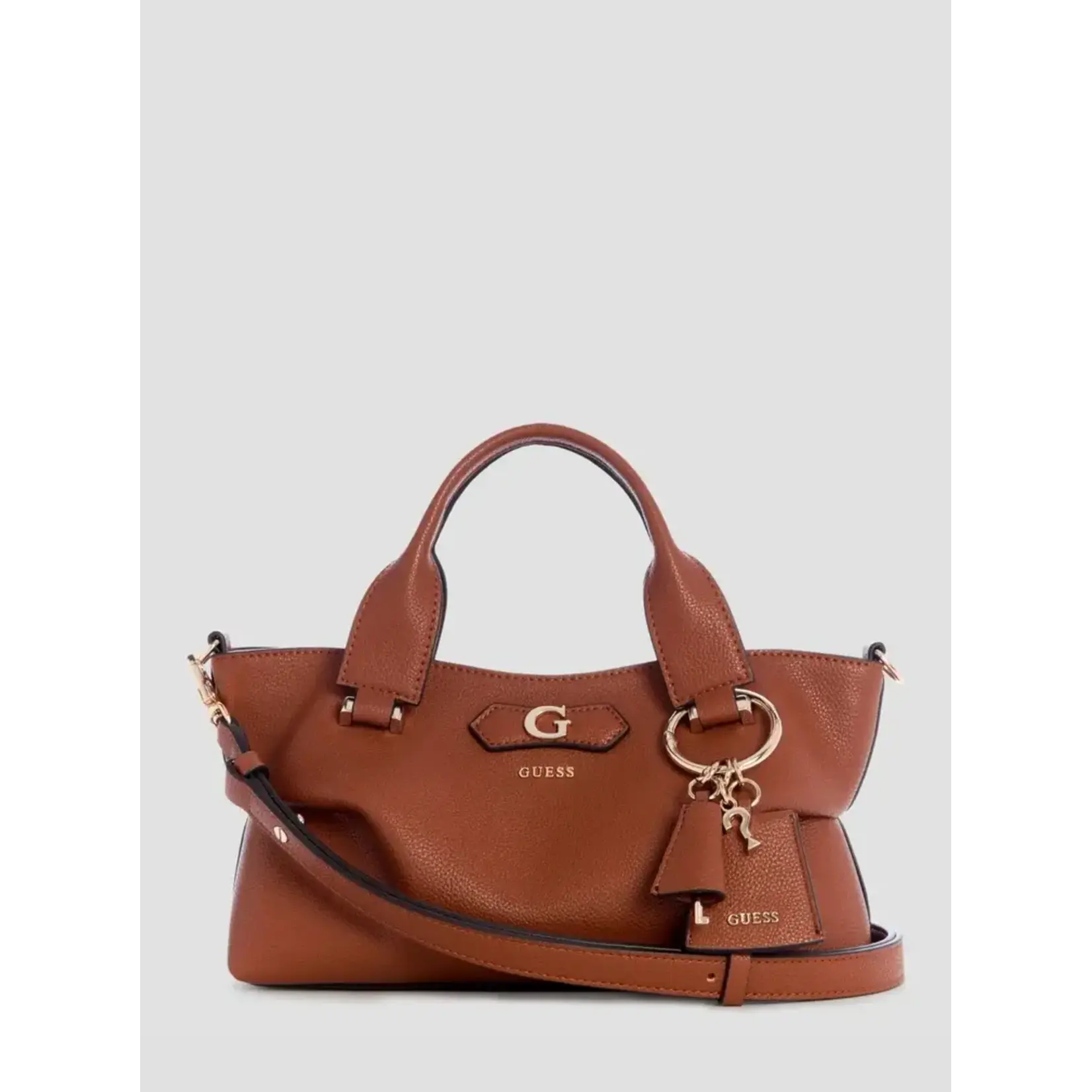 Guess Suzy Mini 3 Compartment Satchel - Cognac Brown