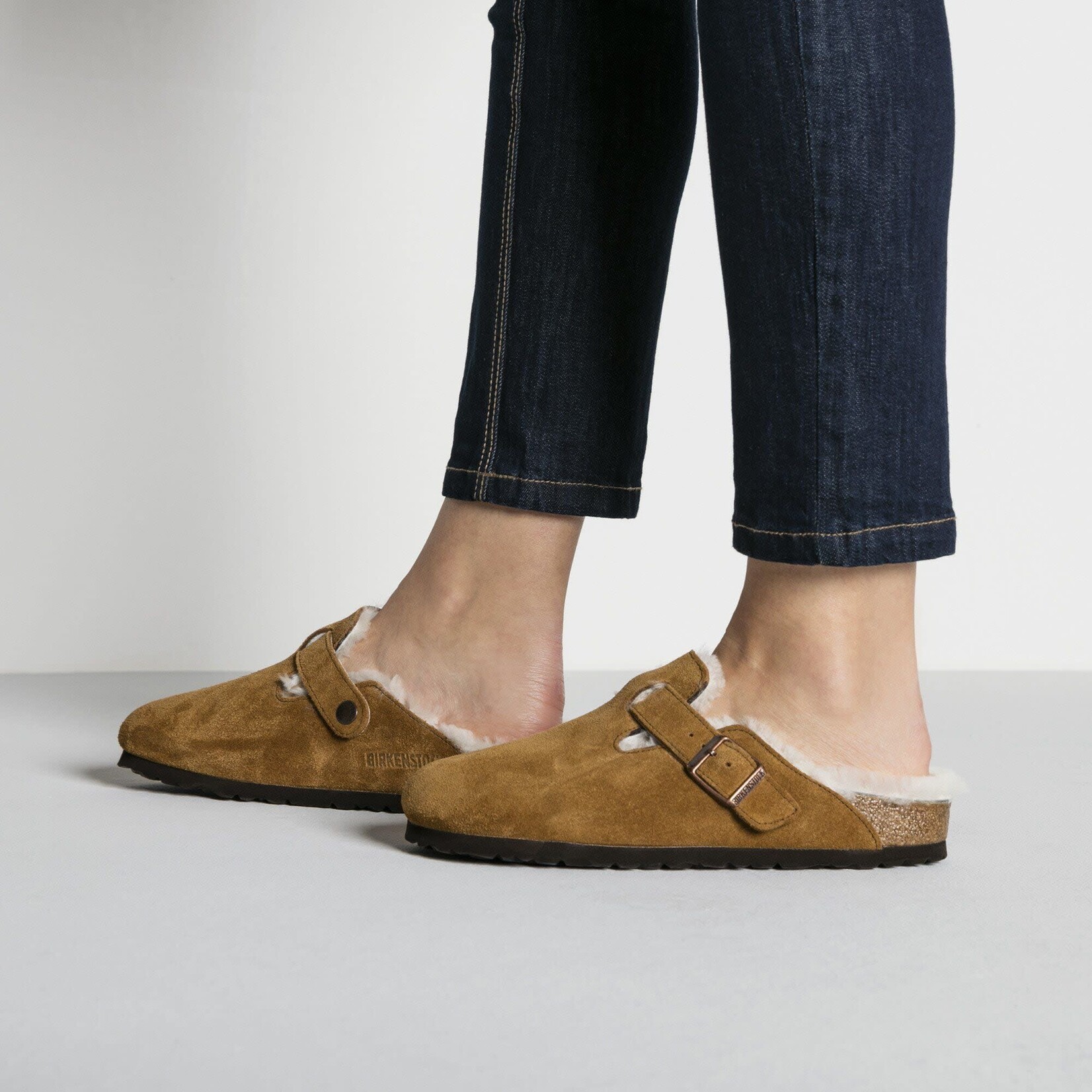 Birkenstock Boston Shearling Suede Leather Clog