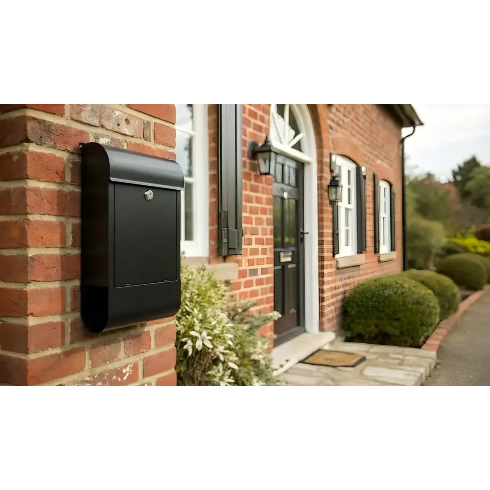 Dominion Iron Black Mailbox with Lock