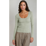 Dex Clothing Scallop Neckline Sweater Top