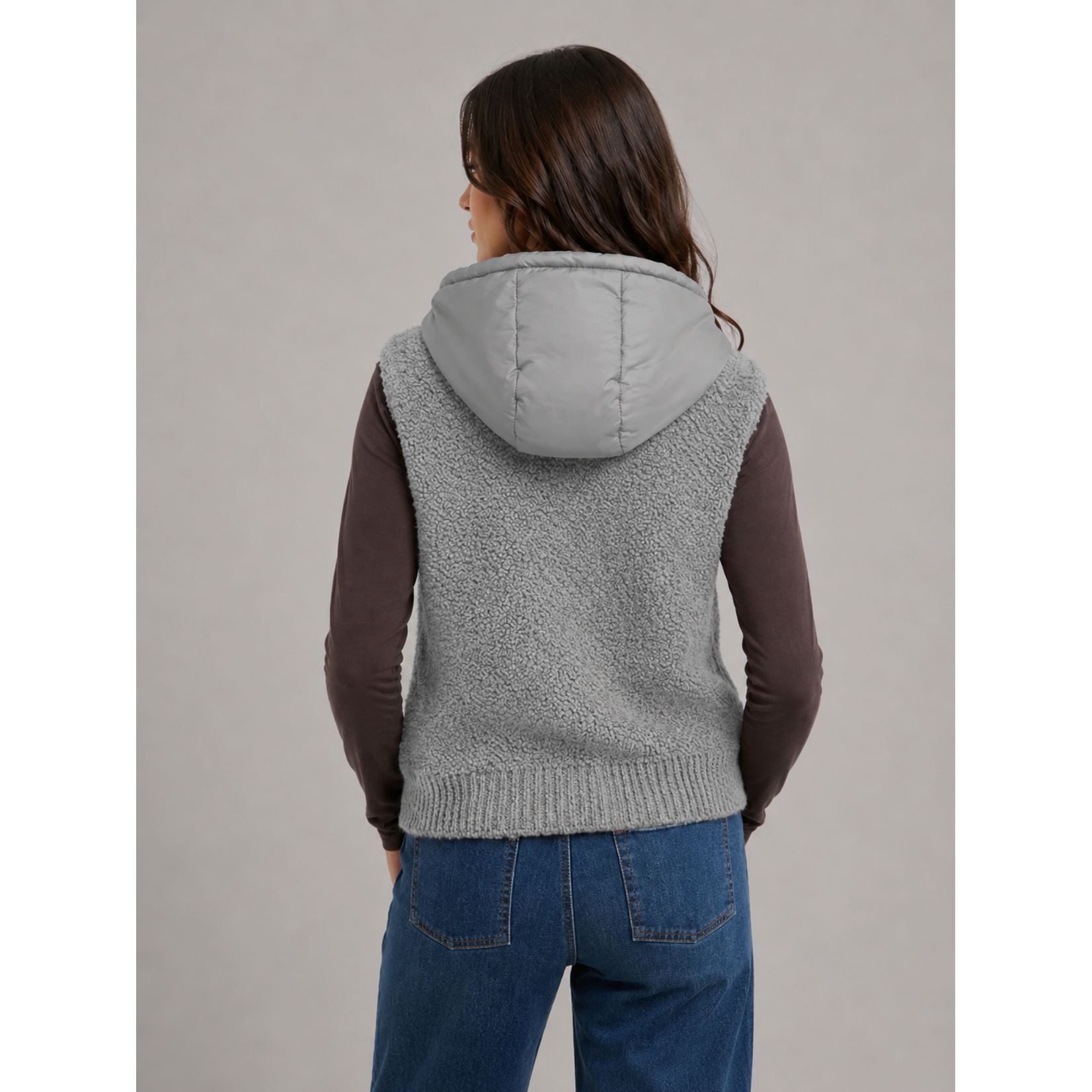 Dex Clothing 2827752 D - Hooded Bouclé Vest