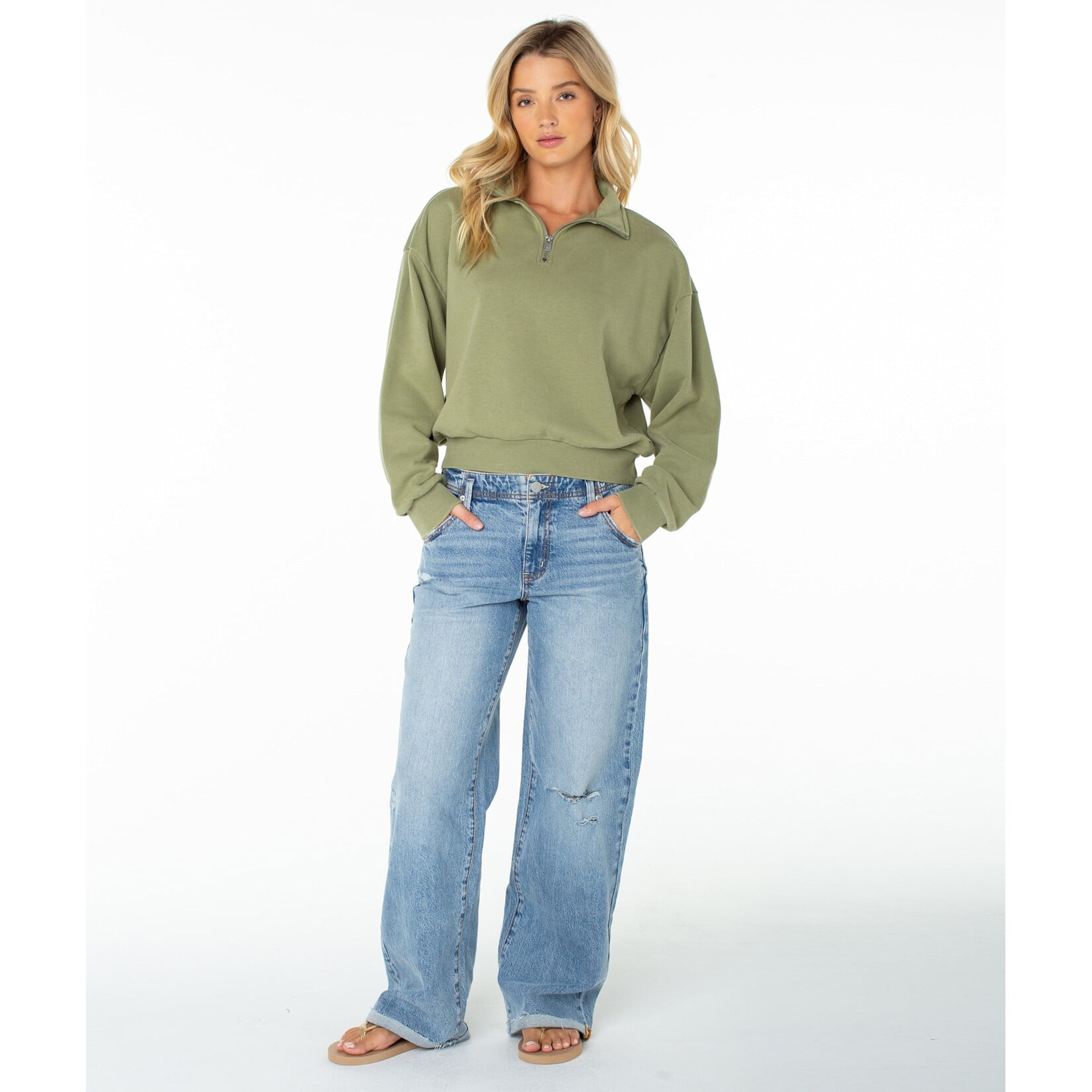Roxy RF74090AB300 - Half Moon 3/4 Zip Sweatshirt
