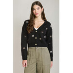 Dex Clothing Embroidered Flower Cardigan
