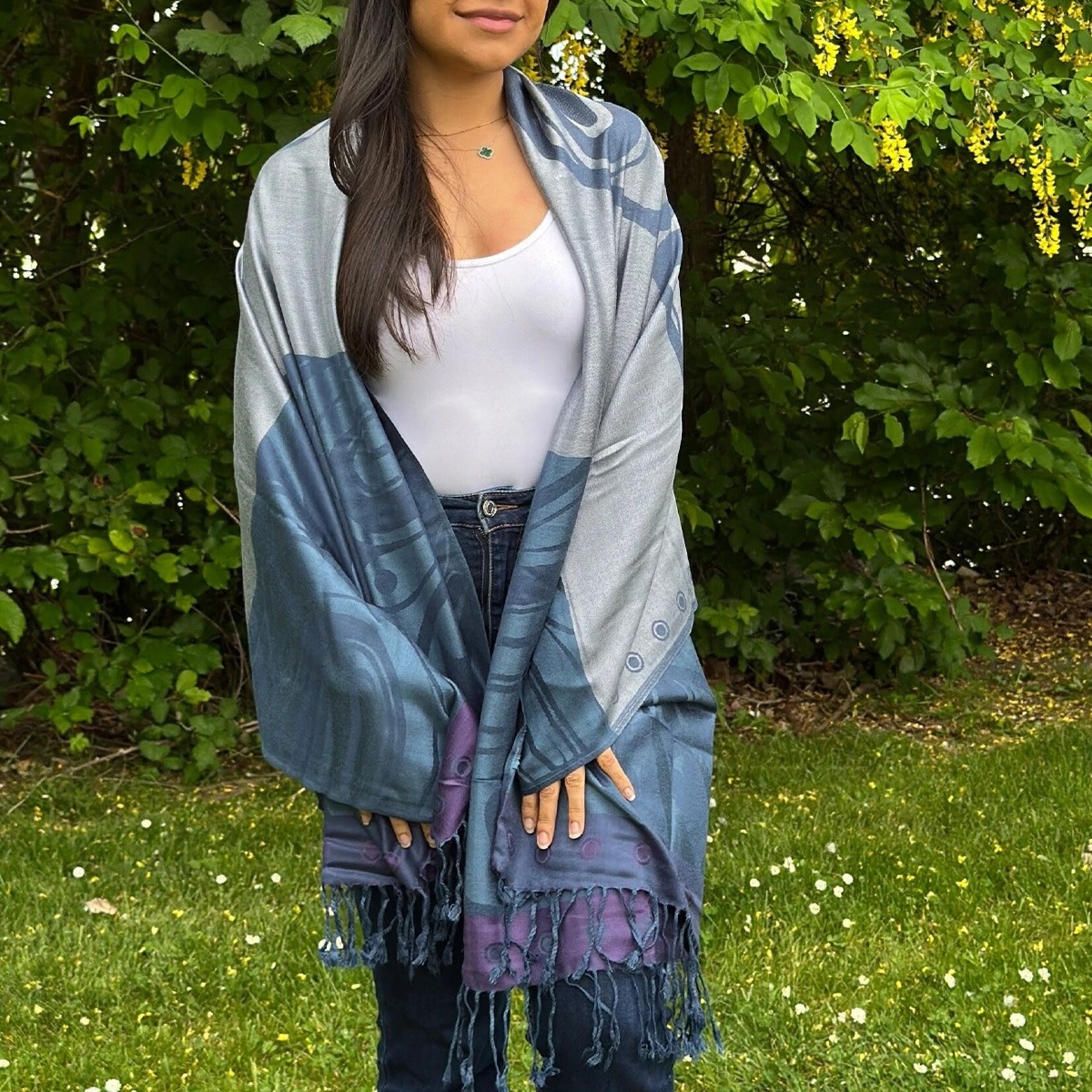 Native Northwest Shawl - Raven Moon by Allan Weir