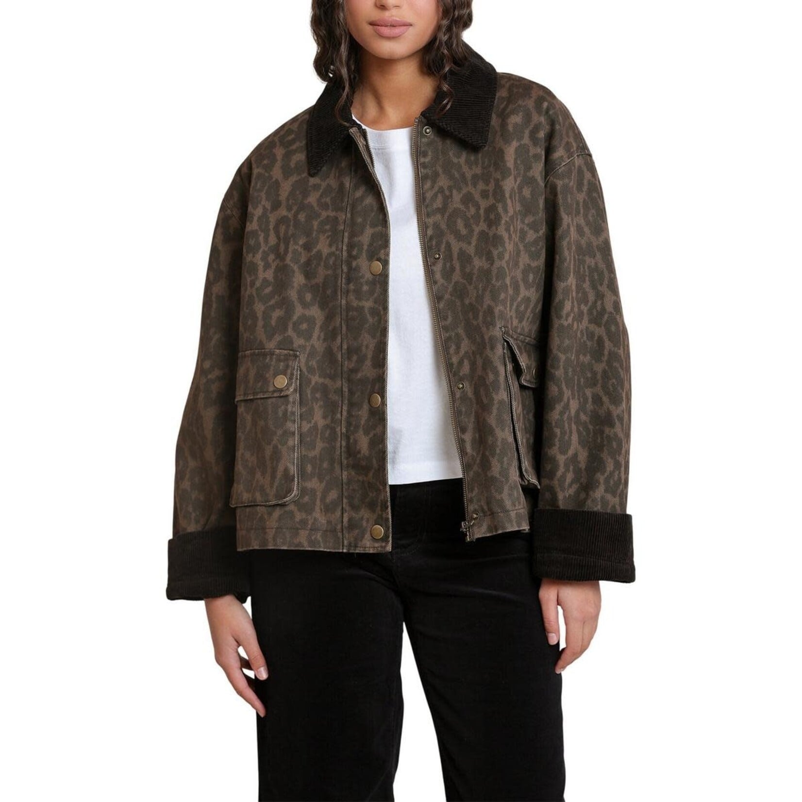 Dex Clothing 2825751 D - Leopard Denim Jacket