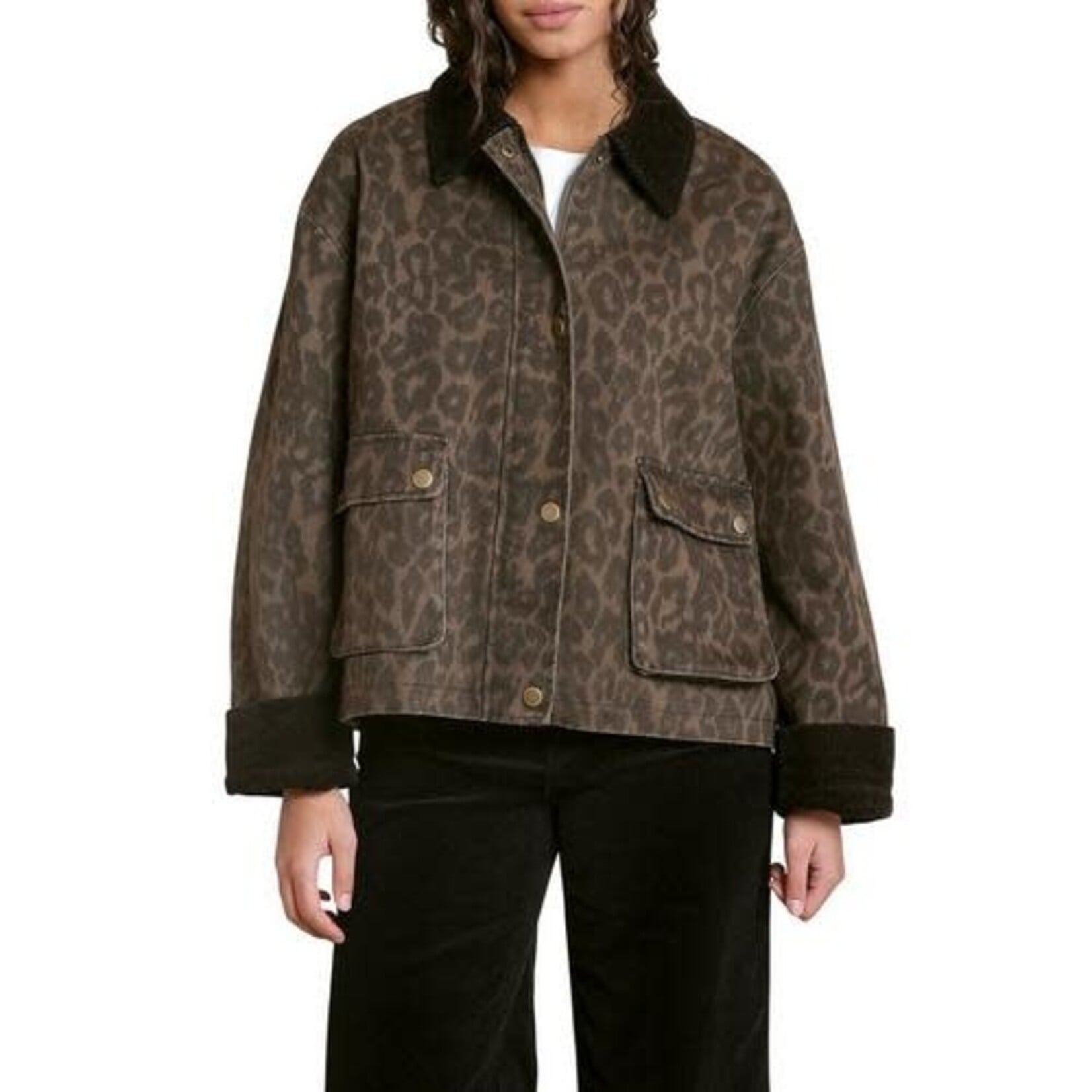 Dex Clothing 2825751 D - Leopard Denim Jacket