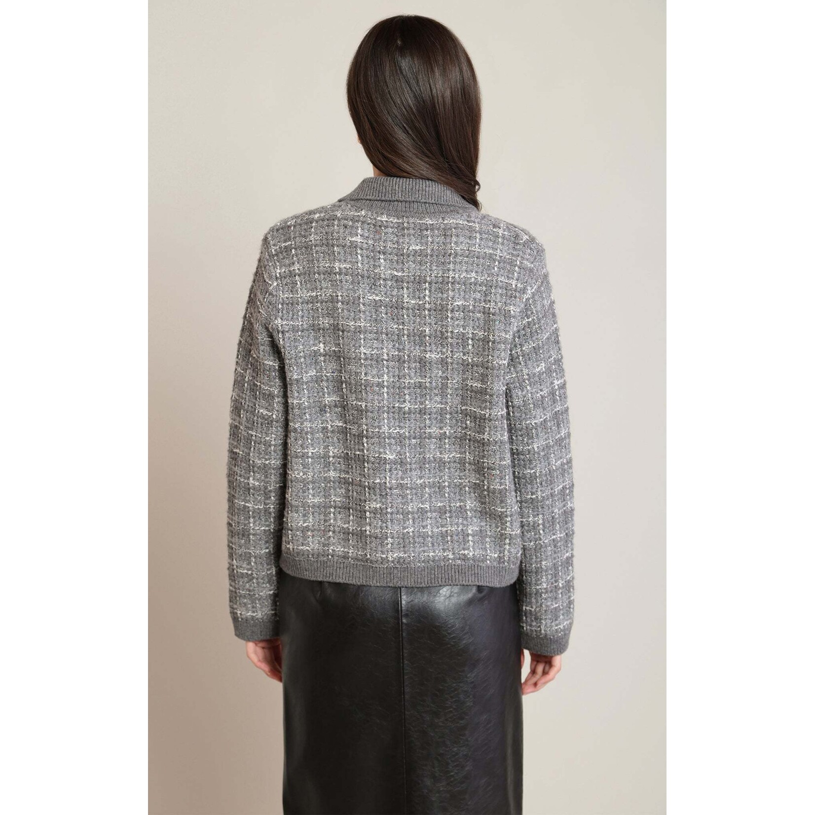 Black Tape 2827281 T - Tweed Sweater Cardigan