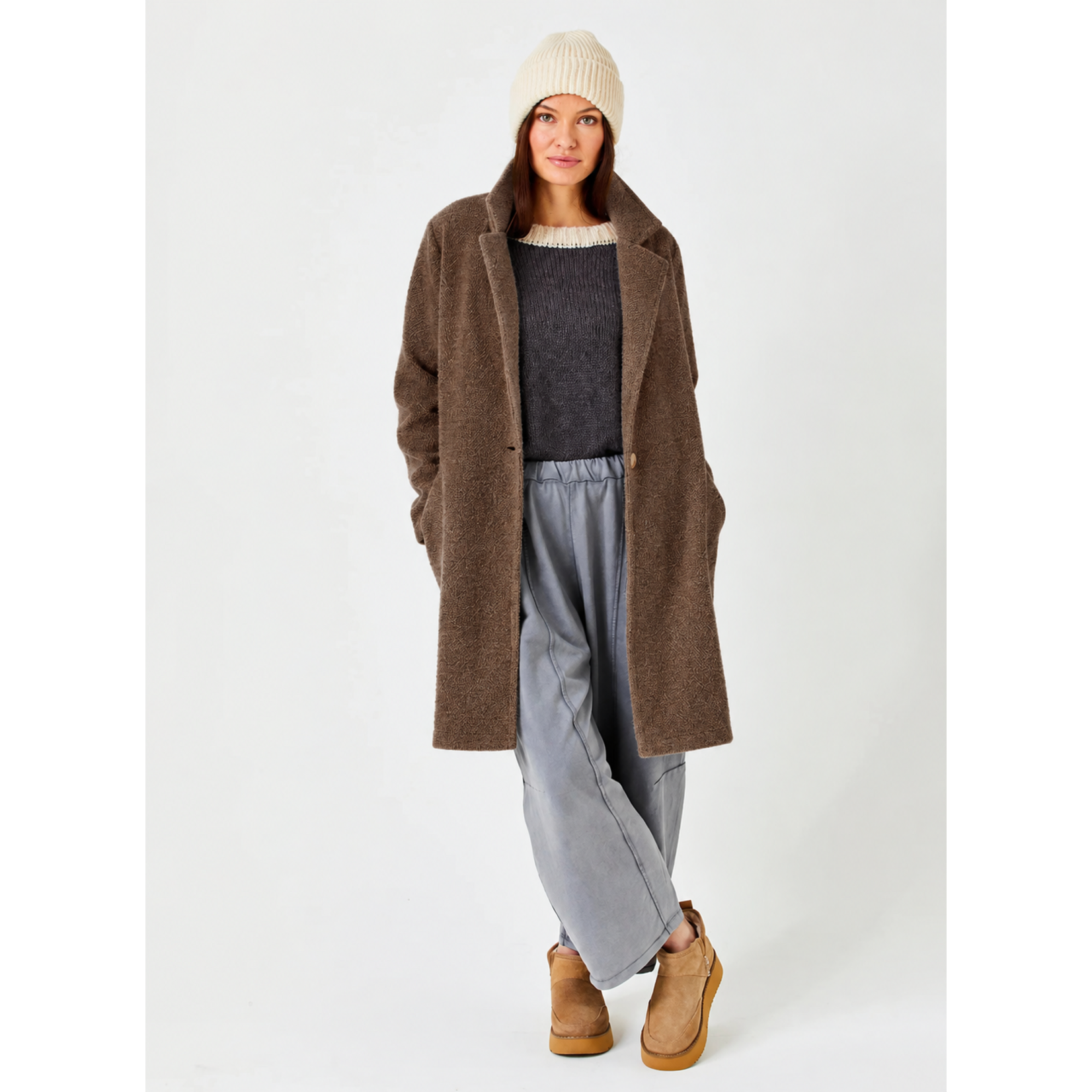 Suzy D London Iris Soft Fluffy Coatigan With Pockets