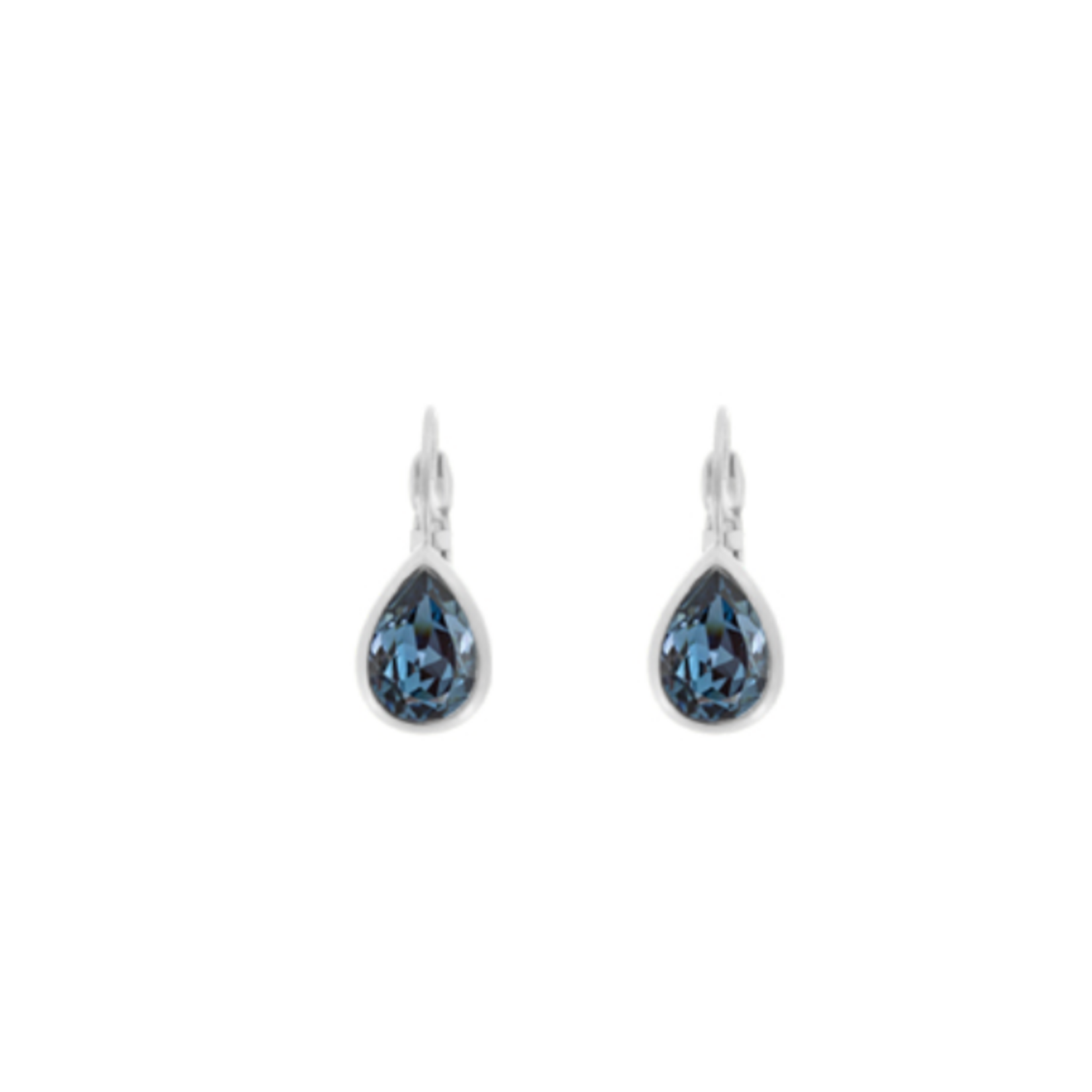 Myka Nina Extra-Small Swaraovksi Crystal Teardrop Euroback Earrings - Bright Rhodium