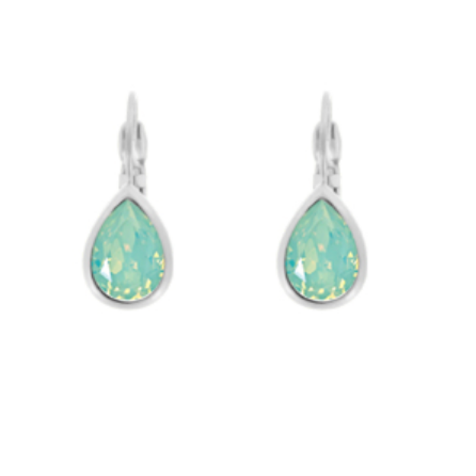 Myka Nina Extra-Small Swaraovksi Crystal Teardrop Euroback Earrings - Bright Rhodium