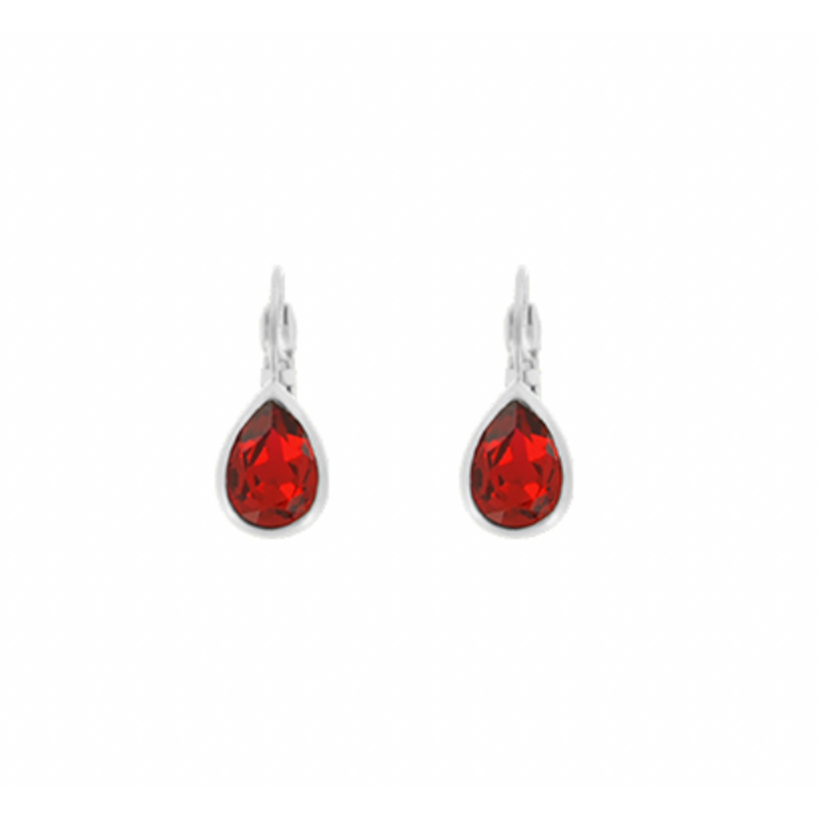 Myka Nina Extra-Small Swaraovksi Crystal Teardrop Euroback Earrings - Bright Rhodium