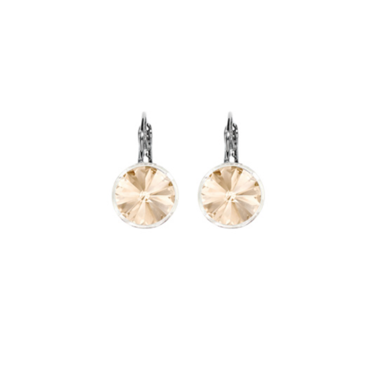 Myka Mila Rivoli Euroback Earring - Bright Rhodium & Swarovski