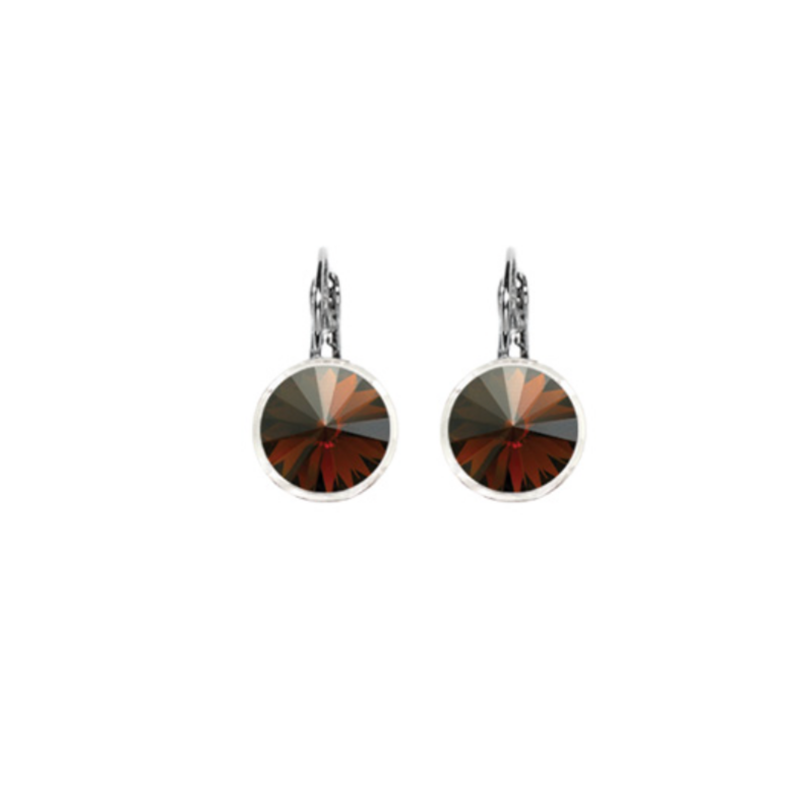 Myka Mila Rivoli Euroback Earring - Bright Rhodium & Swarovski