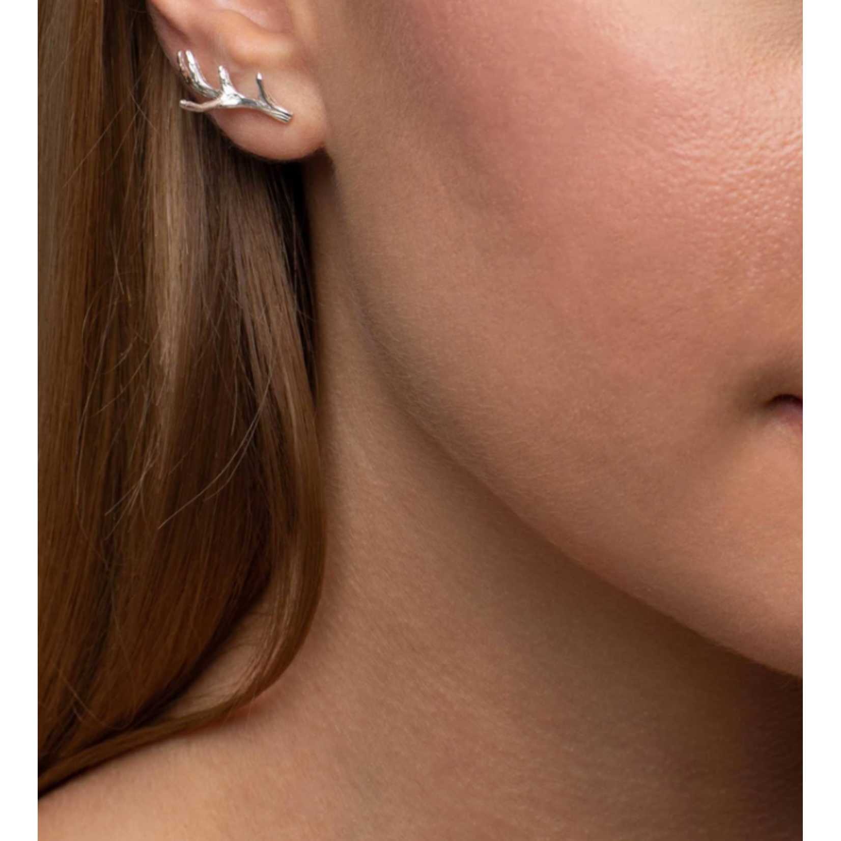 Mimi & Marge Antler Stud Earrings (Large) - Sterling Silver