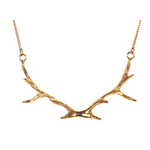 Mimi & Marge Large Antler Necklace - 24K Gold Vermeil