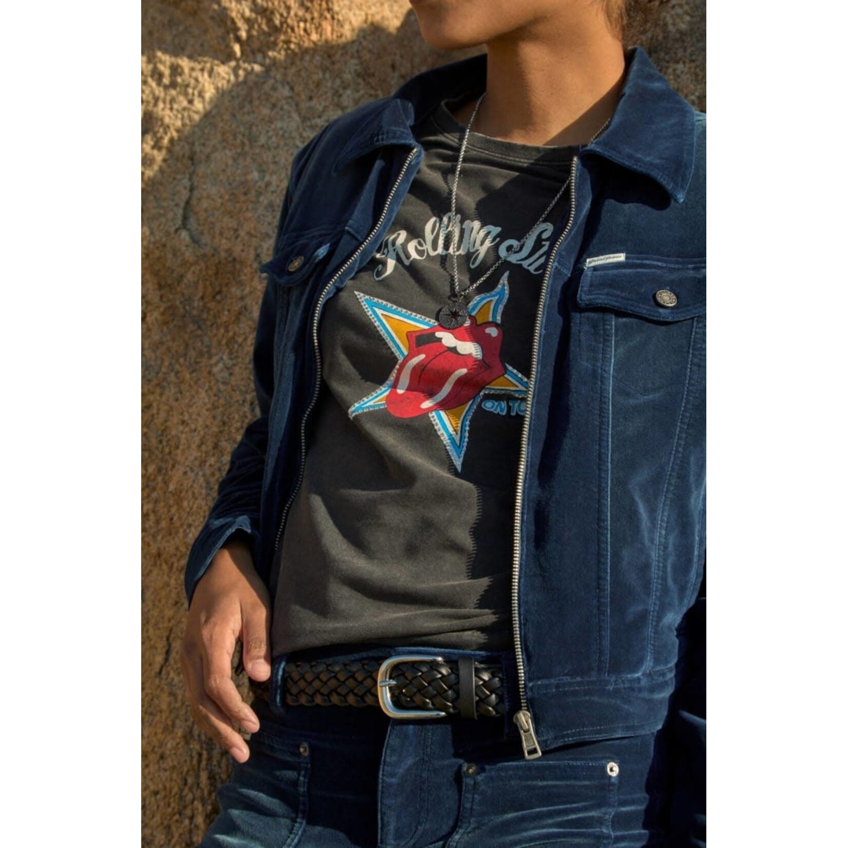 Guess W6BI16K5697 - GJ x Rolling Stones Rhinestone T-Shirt
