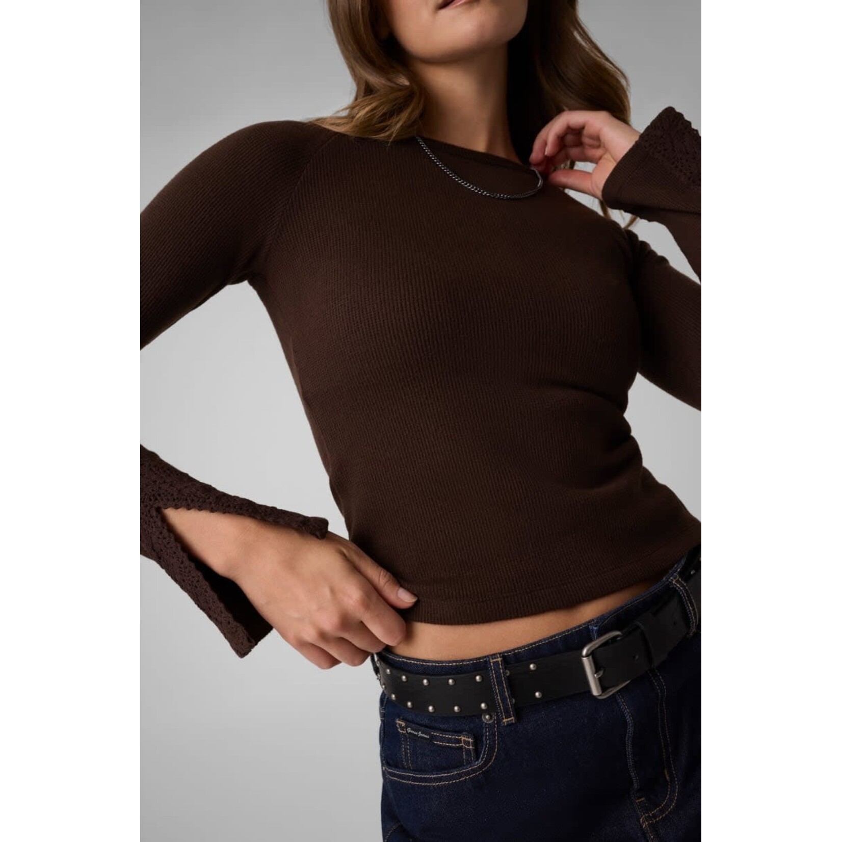 Guess W6BP10K5533 - GJ Long SLeeve Waffle Lace Top