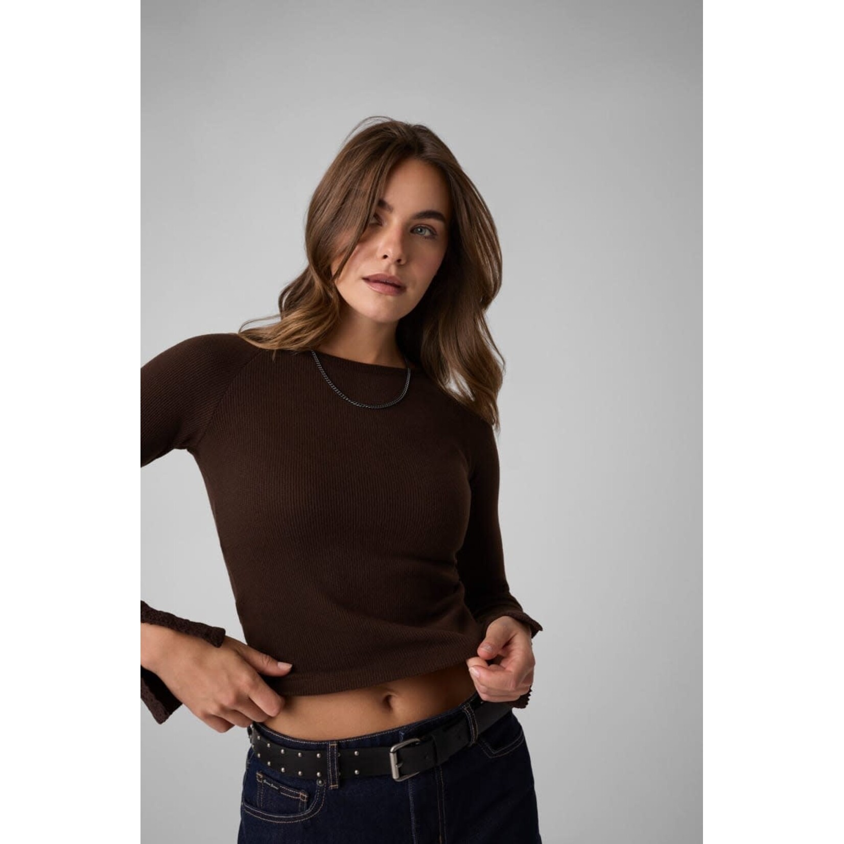 Guess W6BP10K5533 - GJ Long SLeeve Waffle Lace Top