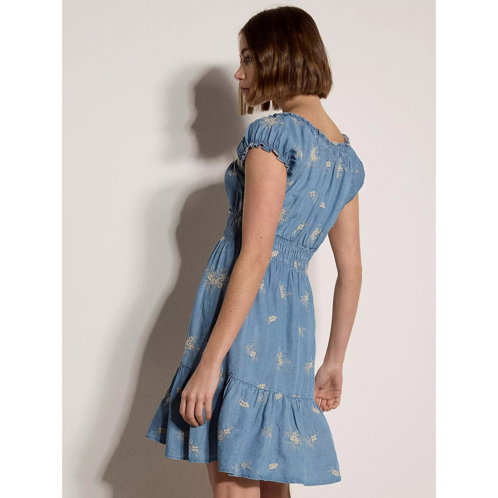 Apricot Clothing X240968 - Floral Embroidered Milkmaid Dress