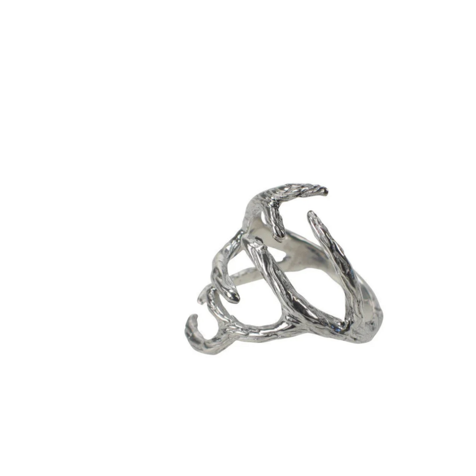 Mimi & Marge Antler Ring - Sterling Silver Size 6/7/8