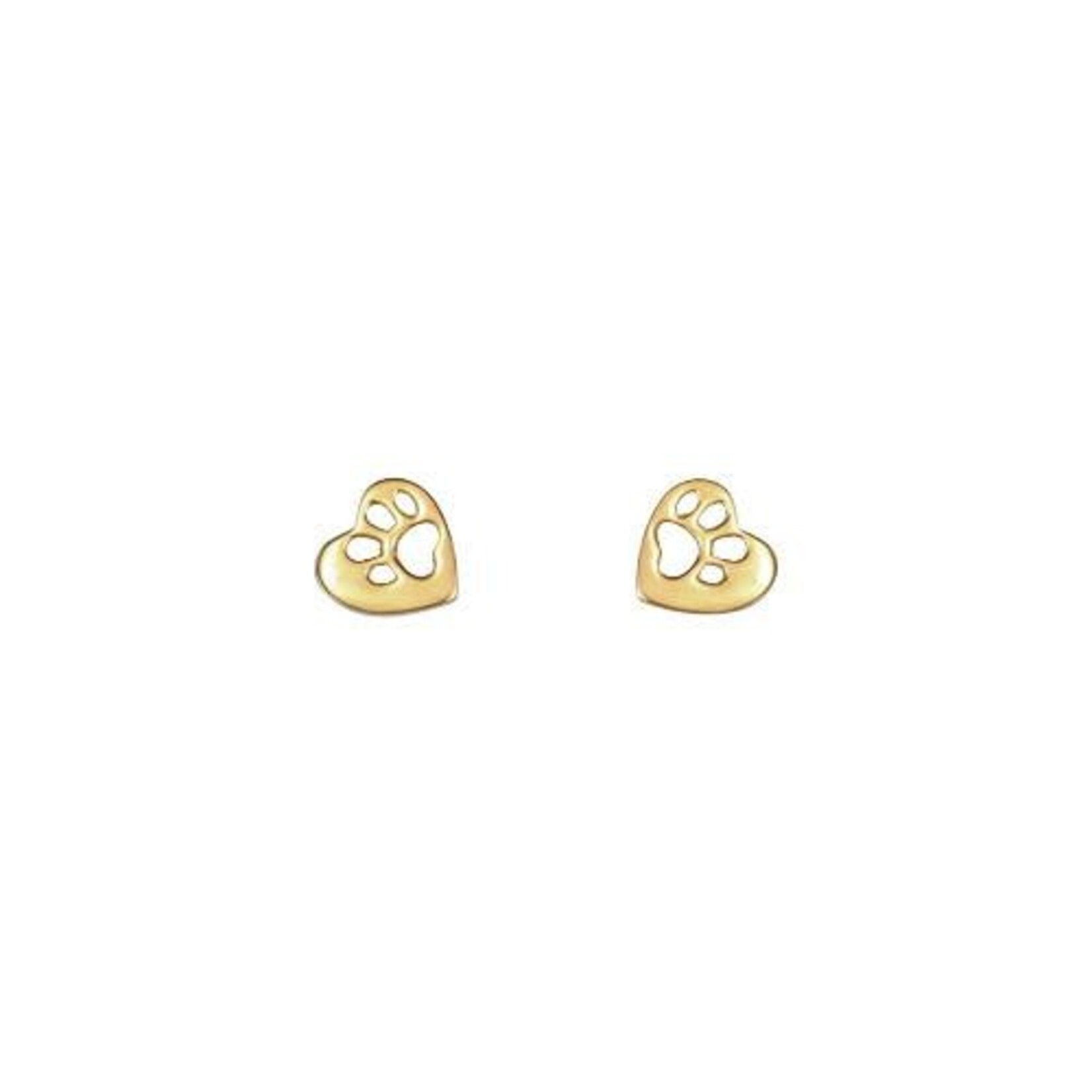 Mimi & Marge Paw Print Stud Earrings - 24K Gold Vermeil