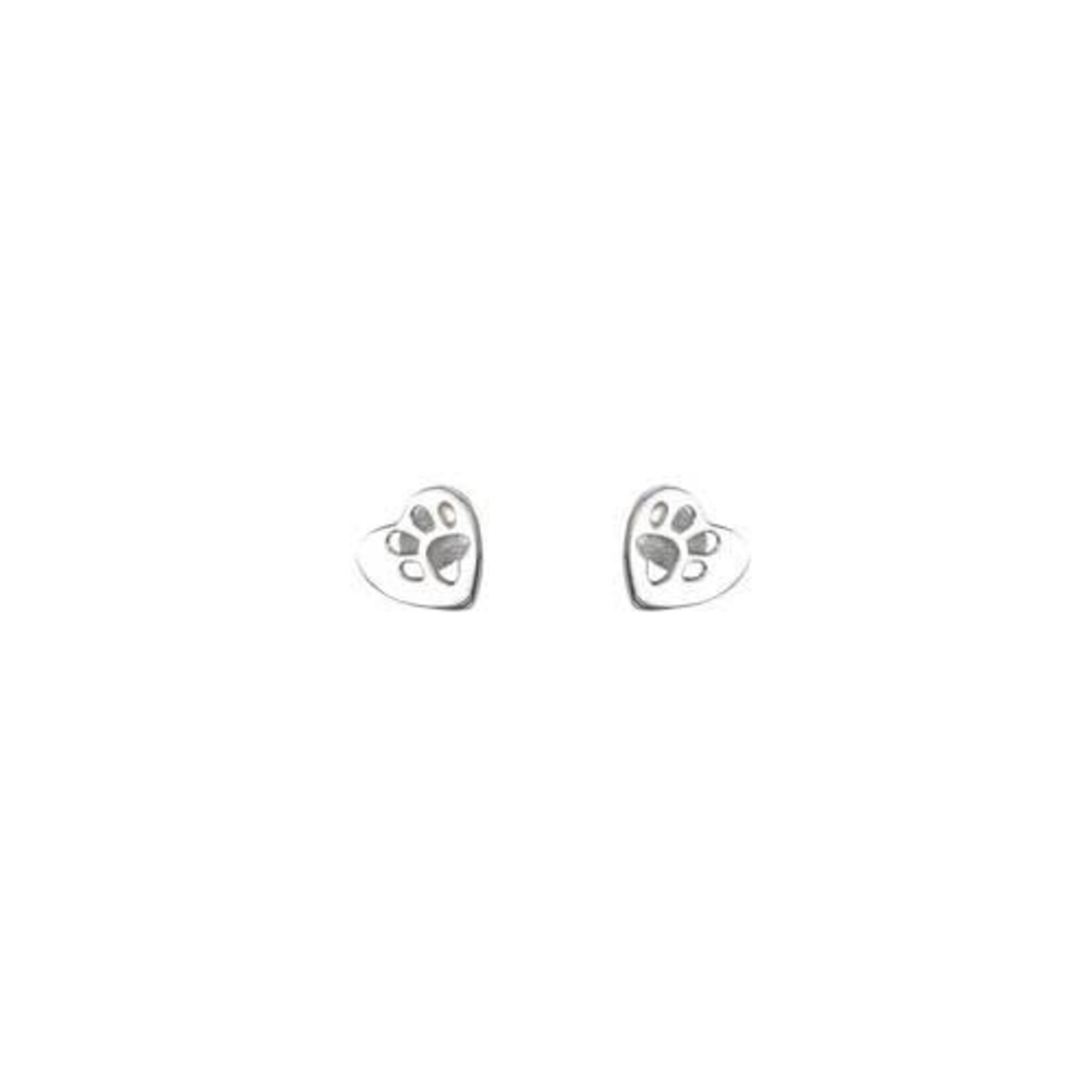 Mimi & Marge Paw Print Stud Earrings - Sterling Silver