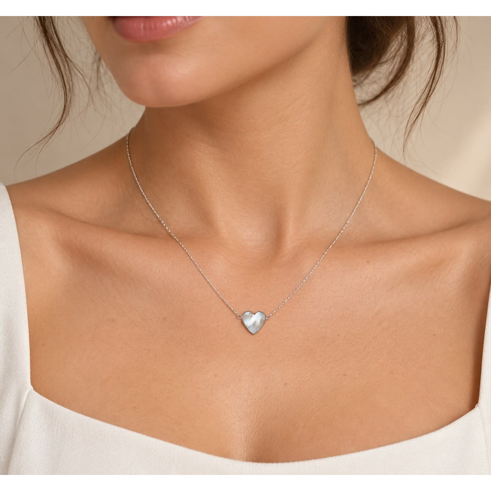Mimi & Marge Heart Shell Necklace - Sterling Silver