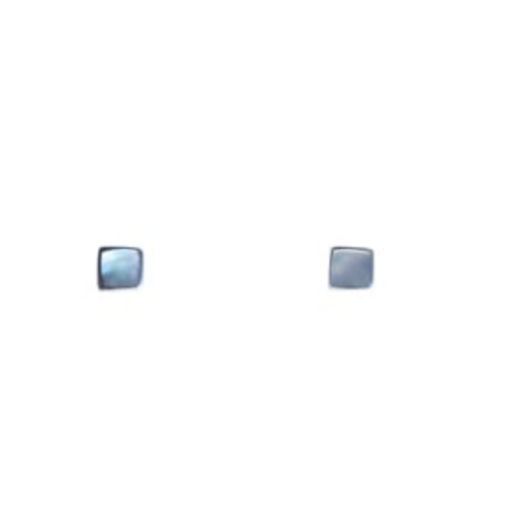 Mimi & Marge Shell Cube Earrings - Sterling Silver & Pearl
