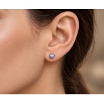 Mimi & Marge Shell Cube Earrings - Sterling Silver & Pearl
