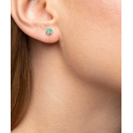 Mimi & Marge Raw Emerald Stud Earrings - Sterling Silver