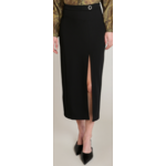 Black Tape Pencil Skirt with Slit