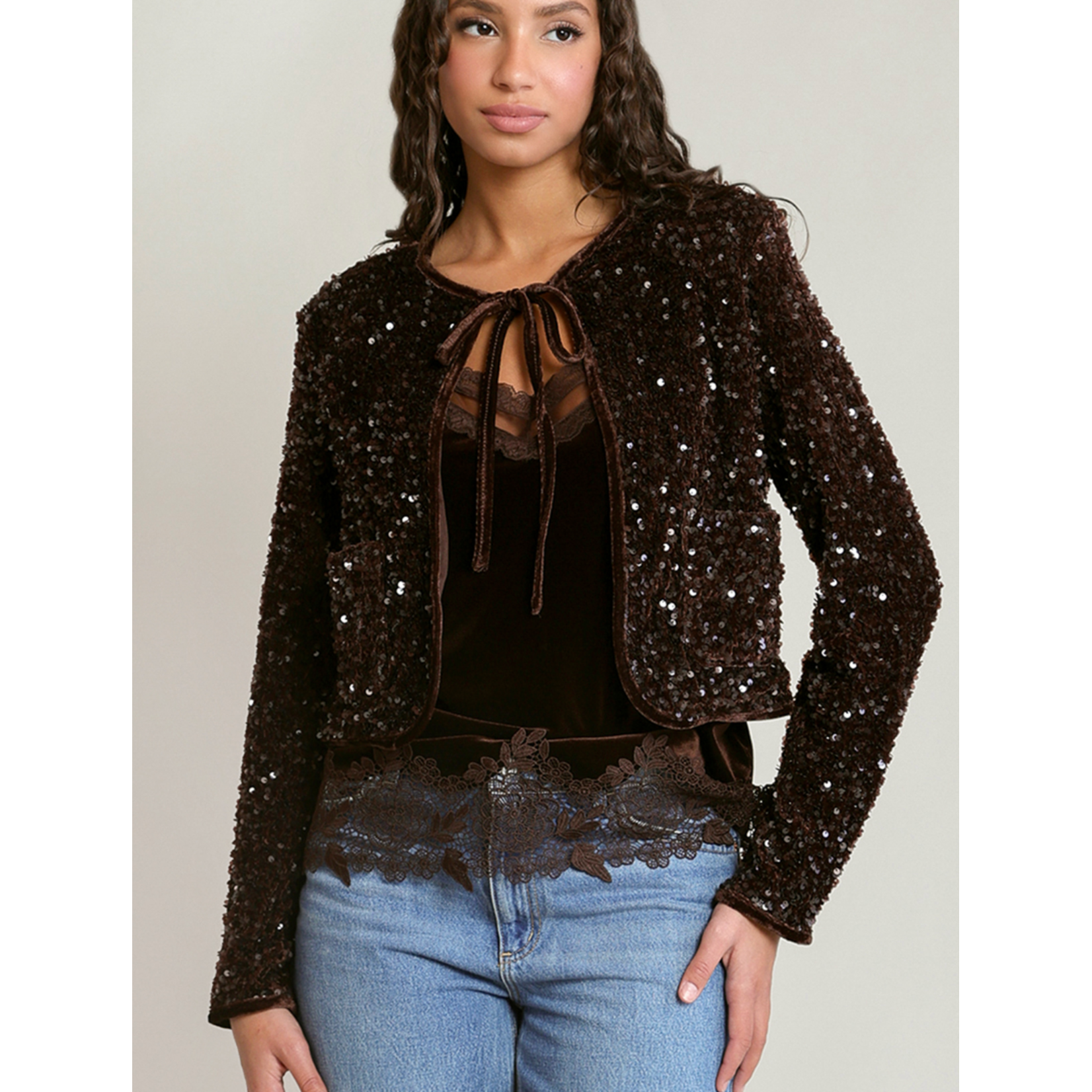 Dex Clothing 2829521 - Velvet Sequin Jacket