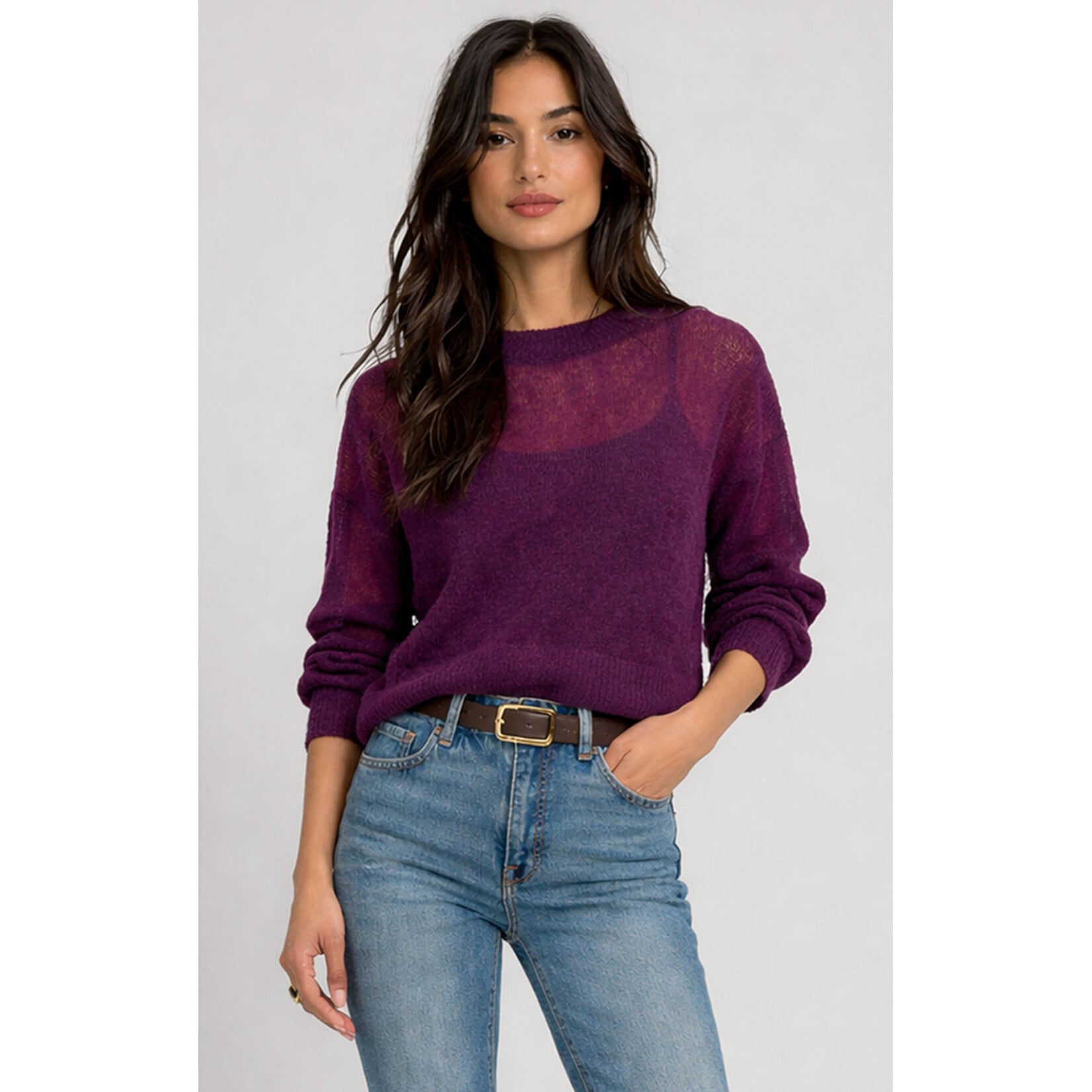 Dex Clothing 2827055 - Sheer Sweater Top