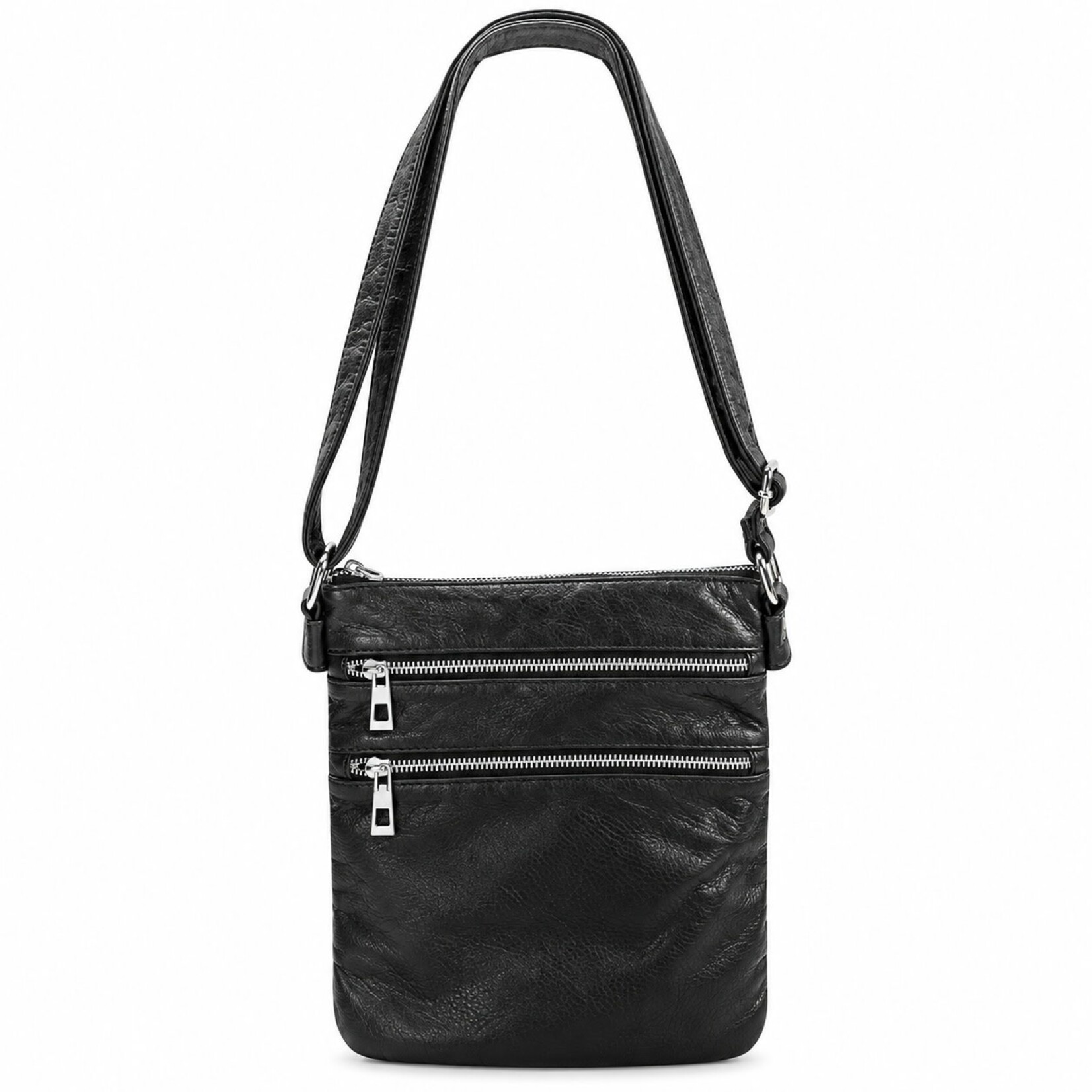 Alphada WH223 - Small Crossbody Bag with Adjustable Strap - Black