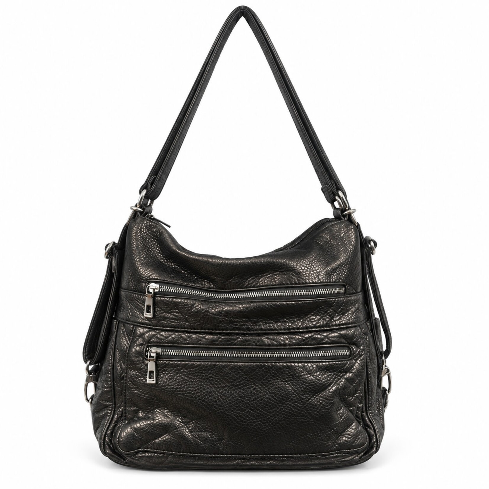 Alphada WH3109 - 3-in-1 Backpack/Purse/Crossbody Combo - Black