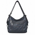 Alphada Backpack/Crossbody/Handbag with Side Pocket - Blue Grey